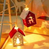 Luz De Navidad En Forma De Casa De Madera Con 10 LEDs De 1.5M Adorno Colgante Para Árbol De Navidad Decoración Para El Hogar Regalos De Navidad 2024 - details 7