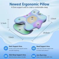 Almohada De Espuma De Memoria Ergonómica Para Alivio Del Dolor De Cuello Con Funda De Seda Hielo Ajustable Para Dormir En Lado Y Espalda - details 4