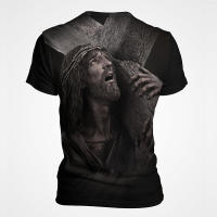 Camiseta 3D De Jesus Christ Para Hombres Moda Casual Verano Estilo Harajuku Streetwear Corta Cool Tops Poliéster O-Neck Unisex - details 4