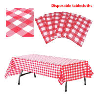 Mantel Desechable a Cuadros Rojo Y Negro Para Bodas Cumpleaños Y Fiestas Interior Y Exterior Picnic Resistente Al Agua De Plástico - details 0