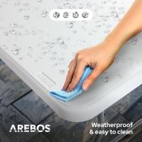 Arebos | Mesa Plegable y 2 Bancos | Mesa Plegable Portatil | Blanco | 7,25 kg por banco | MAX 150 kg | Mesa Plegable Camping - details 20