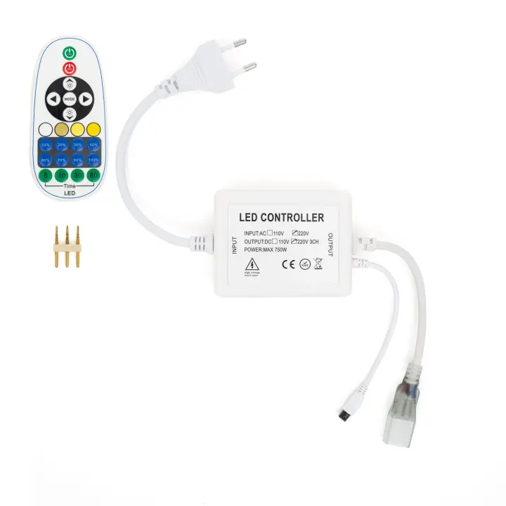 Ledkia Controlador Regulador para Tira LED CCT 220V AC con Mando IR Blanco - 1