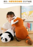 Muñeco De Peluche Panda Rojo Y Negro Reversible Suave Para Niños Y Bebés Regalo De Cumpleaños O Navidad Tema Animal De La Naturaleza - details 4