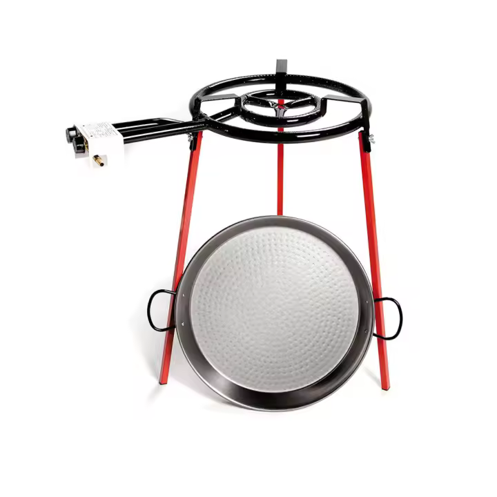 Set Paellera Pulida ø46cm con Tripode y Quemador de Gas 400mm Vaello - 1
