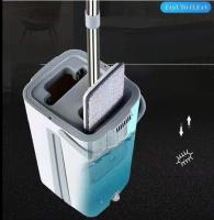 Mopa con Cubo Escurridor con Compartimentos, Cabezal Plano y Flexible Rotación 360. Fregona Escurrefacil. Ideal para Limpiar Suelos, Paredes, Techos, Ventanas y Muebles - details 5