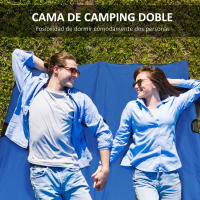 Outsunny Cama de Camping Plegable Cama de Acampada con Bolsa de Transporte y Marco Metálico Carga 136 kg para Playa Senderismo 193x125x40 cm Azul - details 8