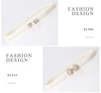 Cinturón decorativo de perlas para mujer - Estilo coreano con strass, ajustable para vestidos y looks dulces - details 5