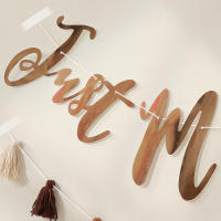 Bandeera Just Married Para Decoración De Fiesta Con Banderas Y Bandejas Material De Papel Para Bodas Y Compromisos - details 2