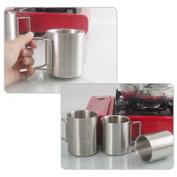 Taza De Acero Inoxidable Para Camping 200ml/300ml/400ml Con Manijas Plegables Para Agua Té Café Adecuada Para Exteriores Senderismo - details 6