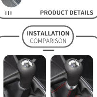 Cubierta De Manillar De Cambio Universal JDM Para Coche Cubierta De Cuello De Botón De Cambio De Cuero Con Costuras Rojas Adecuada Para La Mayoría De Los Coches - details 5