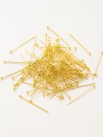 100pcs Alfileres De Cabeza Redonda Pintados De Oro 14K 18K 16-50mm Para Fabricación De Joyas Encuentros De Metal De Cobre Planos Con Ojo Suministros Para DIY - details 5