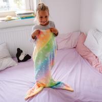 Nueva Cobija De Cola De Sirena Con Brillo Nocturno Suave De Poliéster Flanela Fleece Usable En Todas Las Estaciones Para Niños - details 6