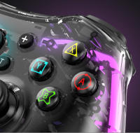 Controlador de juego Bluetooth, Joystick inalámbrico, giroscopio de 6 ejes, controlador inalámbrico RGB para IOS, Android, PC, PS3, PS4 - details 26