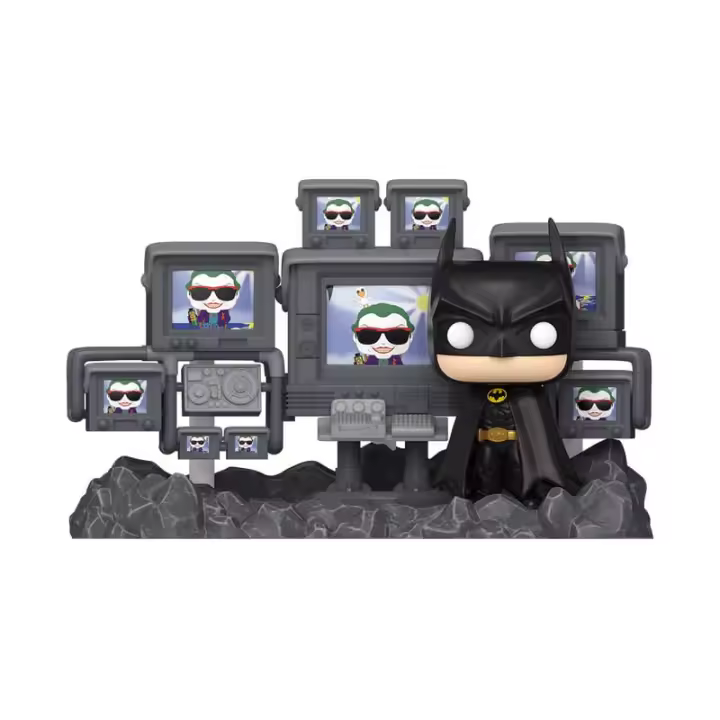 Batman 85th anniversary pop moments deluxe vinyl figuras batman in batcave 9 cm - 1