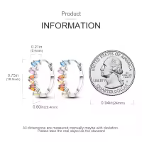 Pendientes De Aro De Plata 925 Para Mujer Con Zirconia Joyería De Moda Regalo Original Eardrop Pendientes Metálicos Tipo Aro - details 37