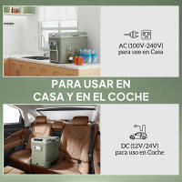 Outsunny Nevera Portátil Eléctrica 45L Refrigerador de Coche -20℃ a +20 ℃ 12V/24V Mini Frigorífico con Ruedas Compresor Pantalla LED Táctil para Hogar Camping Viajes Automóvil 64,5x43,5x53 cm Verde - details 4