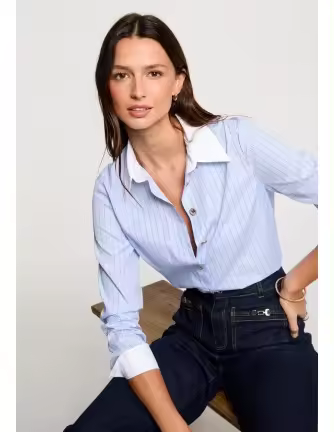 Camisa Ckara Morgan rayas azul cielo - 1