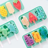 Molde De Helado De Silicona En Forma De Dinosaurio Y Fresa Saludable Para Helados Popsicle Reutilizable Para Hacer Helados En Verano Herramientas Para Cocinar Y Hornear - details 7