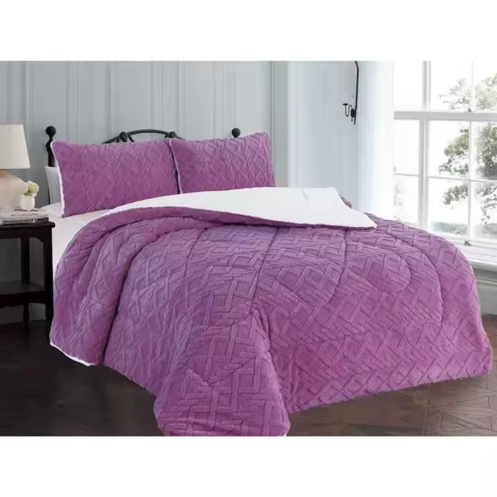 Manta Sherpa con Borrego Edredón Sherpa con Borrego Invieno Suave ideales para tu sofá o cama+ fundas de almohada 180X240cm 220X240cm 240X260cm - 1