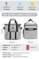 Bolsa de picnic portátil de gran capacidad, bolsa de hielo para automóvil, bolsa para acampar al aire libre, bolsa de almuerzo cuadrada de gran capacidad, bolsa de aislamiento portátil - details 1