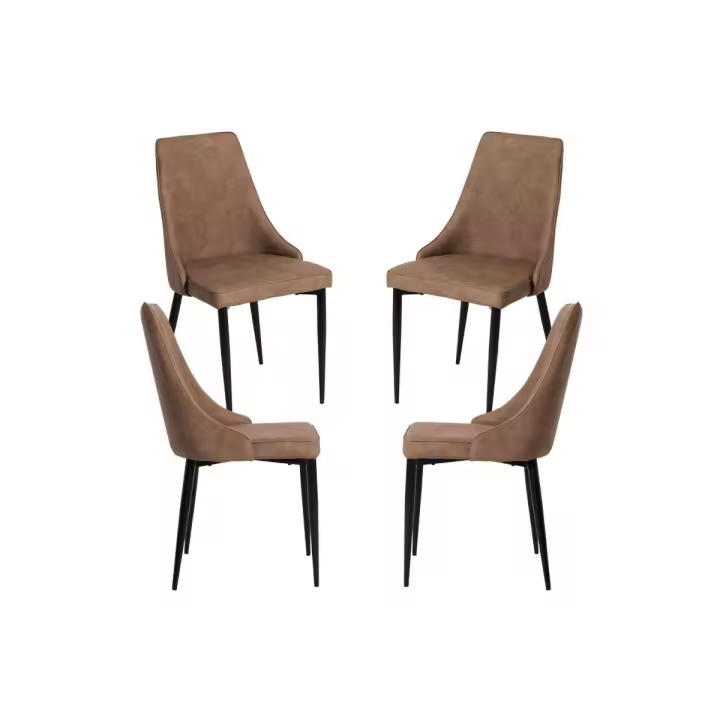 Pack 4 Sillas Stoik Vintage - Marrón - 1