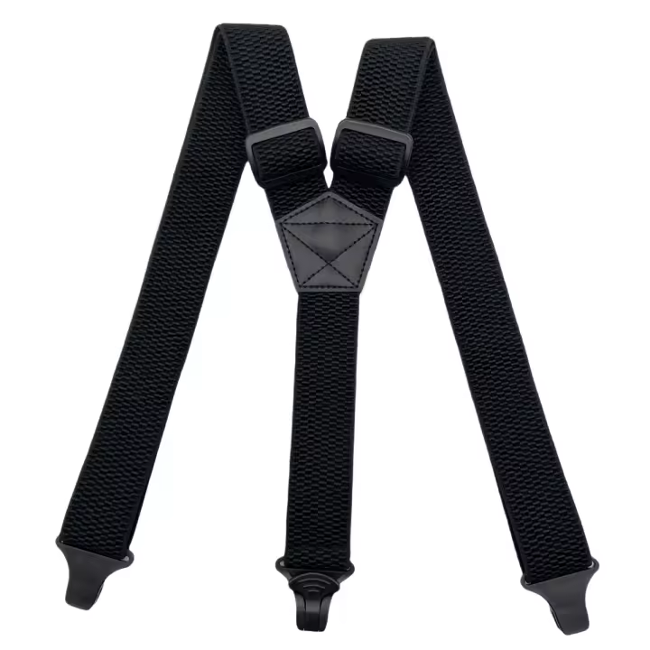 Almohadillas De Trabajo Pesado Para Hombres 3.8cm Anchos Con Espalda X Y 4 Abrazaderas De Plástico Ajustables Bragas De Pantalones Elásticas - Negro - 1