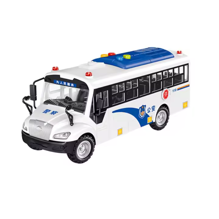 Coche De Policía Simulado Con Luz Y Sonido Juguete De Coche De Arrastre Para Niños Camión De Bomberos De Plástico ABS Regalo Para Niños - 1
