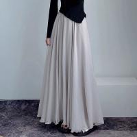 ZANZEA Falda Maxi De Cintura Alta Elástica Para Mujer Verano 2024 Estilo Casual Ruffles Pleated Jupes Suelta De Pierna - details 3
