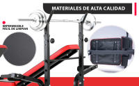 ManiBoom Banco Musculacion PLEGABLE y Ajustable, Gimnasio en Casa COMPLETO con Banco de Pesas MULTIFUNCIONAL, Soporte Barra Press Banca con Carga de Hasta 200KG, Banco de Abdominales Estable - details 4