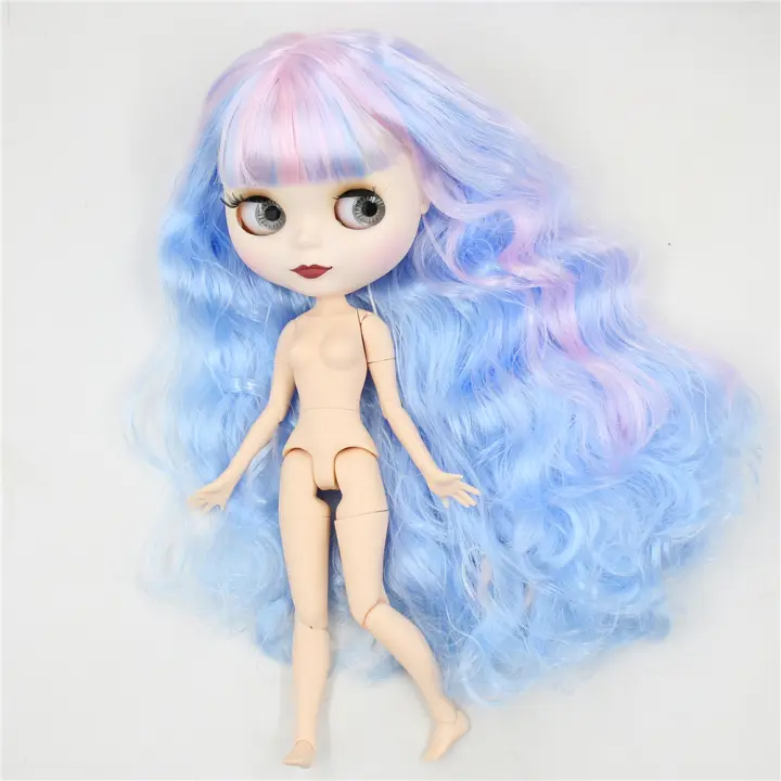 Muñeca ICY Blyth Personalizable De 30 Cm Con Cuerpo Articulado Y Rostro Mate En Piel Oscura Y Clara Pelo Azul Y Rosa Para Niñas De 12+ Años - 1