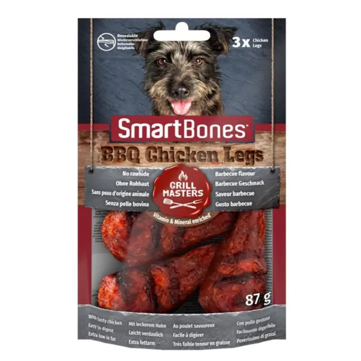 SmartBones BBQ Chicken Legs  productos masticables, sin cuero crudo, irresistiblemente deliciosos por su sabor a barbacoa y sabrosa carne de pollo. - 1