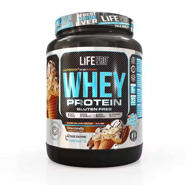 LIFE PRO NUTRITION WHEY 1 KG - Concentrado de Proteína - Mantenimiento y Crecimiento Masa Muscular - Con Enzimas Digestivas - 1