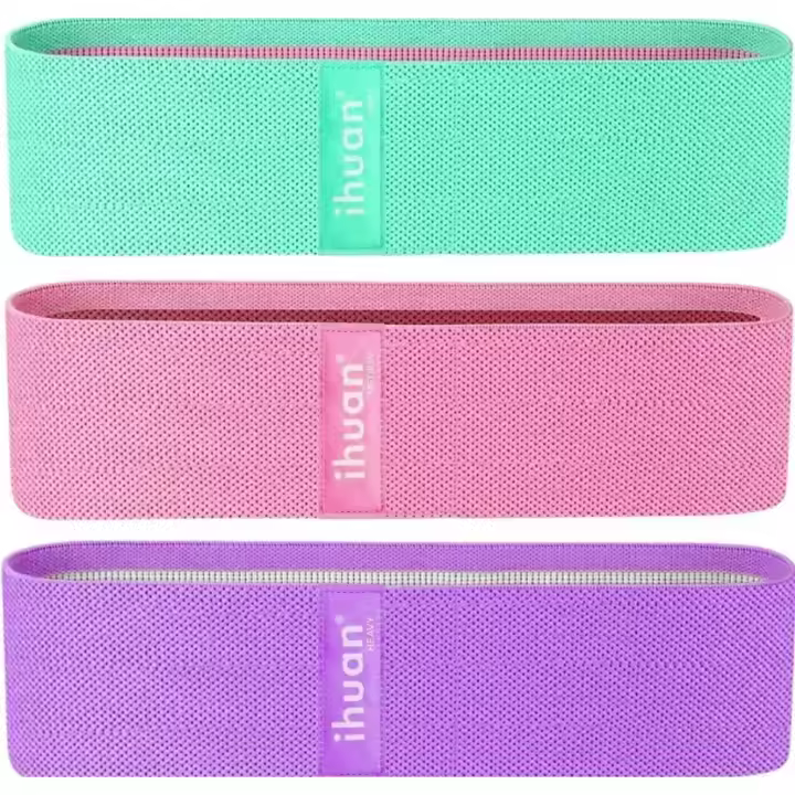 ihuan Bandas de Resistencia para piernas y glúteos, Banda de Ejercicio de 3 Niveles, Antideslizante y Enrollable, Bandas elásticas para Entrenamiento de glúteos para Mujer, Entrenamiento de - 1