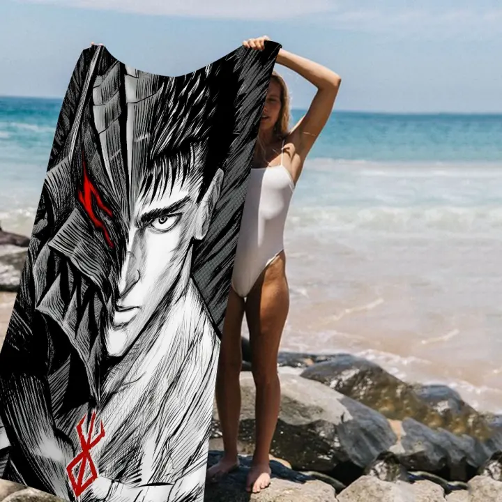 Toalla De Playa Berserk Anime Japonés Absorbente Y Suave Para Niños Regalo Ideal Para Viajes Camping Gimnasio Tamaño 30x60 Cm - 1