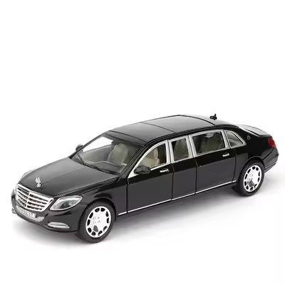 Coche De Juguete a Escala 1:24 Maybach S600 De Aleación Con Luz Y Sonido 6 Puertas Abiertas Coche Con Retroceso Para Niños Regalos Para Festivales - 1