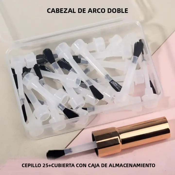 Kit De 25 Pinceles De Uñas Desechables Con Cabezales Y Mango Reemplazo Para Esmalte De Uñas Y Polvo De Acrílico Herramientas De Manicura - 1