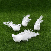Pájaros Artificiales De Pluma De Espuma Blanca Doves Mini Decoración De Pájaros Para El Jardín Y Artesanía - details 0