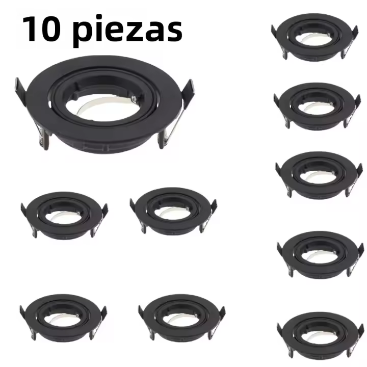 Anillo De Iluminación LED RECESO GU10MR16 Negro Aluminio 10/20/PCS Soporte Para Lámpara De Punto Fijo De Luz De Spot - 1