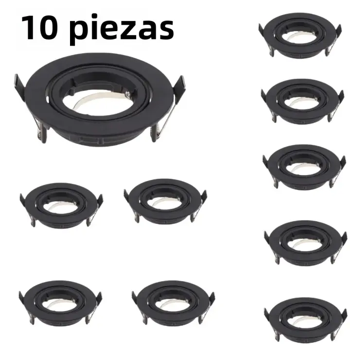 Anillo De Iluminación LED RECESO GU10MR16 Negro Aluminio 10/20/PCS Soporte Para Lámpara De Punto Fijo De Luz De Spot - 1