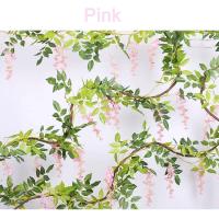 Guirnalda De Flores Artificiales De 2m Vine De Wisteria Con Hojas Para Exterior Decoración De Pared Falsa Flor Colgante Para Hogar Y Bodas - details 7