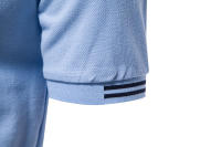 2024 verano nuevo estilo solapa tamaño europeo rayas decorativas algodón POLO camisa bordada casual hombres color sólido tops de manga corta - details 12