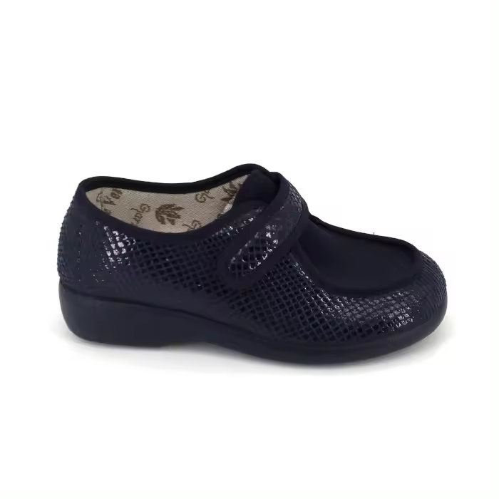 Zapatilla de Garzón de mujer, mod.3070.157, zapatilla de calle merceditas con cinta textil adhesiva suela de goma ancha - 1