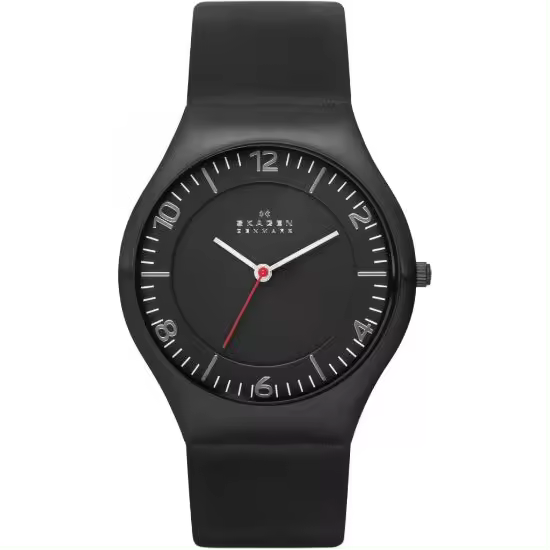 Reloj Skagen SKW6113 de Acero Inoxidable con Correa de Cuero Negro - 1