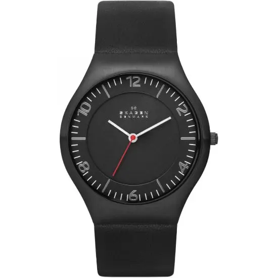 Reloj Skagen SKW6113 de Acero Inoxidable con Correa de Cuero Negro - 1