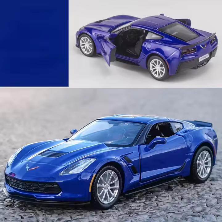 Chevrolet Corvette C7 Escala 1:36 Coche De Metal Para Coleccionistas Decoración De Arte En Miniatura Para Oficina O Hogar Juguete Para Niños Boy X72 - 1