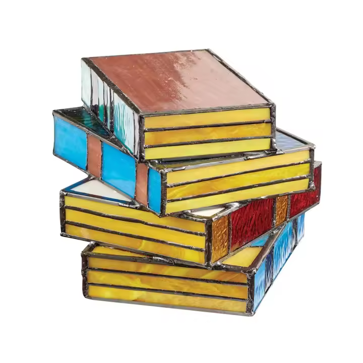Lámpara Creativa De Libros Pila De Vidrio Estampado Para Escritorio Decoración De Resina Y Plástico Luz Nocturna Adorno De Mesa Regalo De Fiesta En Casa - 1