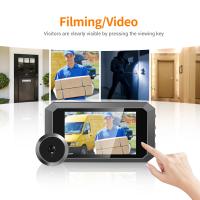 Cámara De Visión Eléctrica Para Puerta Con Anillo Video 3.97 Pulgadas Grabación Automática Vistas Nocturnas Seguridad Doméstica - details 2