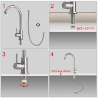 BIT Grifo monomando de cocina de agua fría, giratorio 360°, grifo monomando para fregadero de cocina, acero inoxidable - details 3