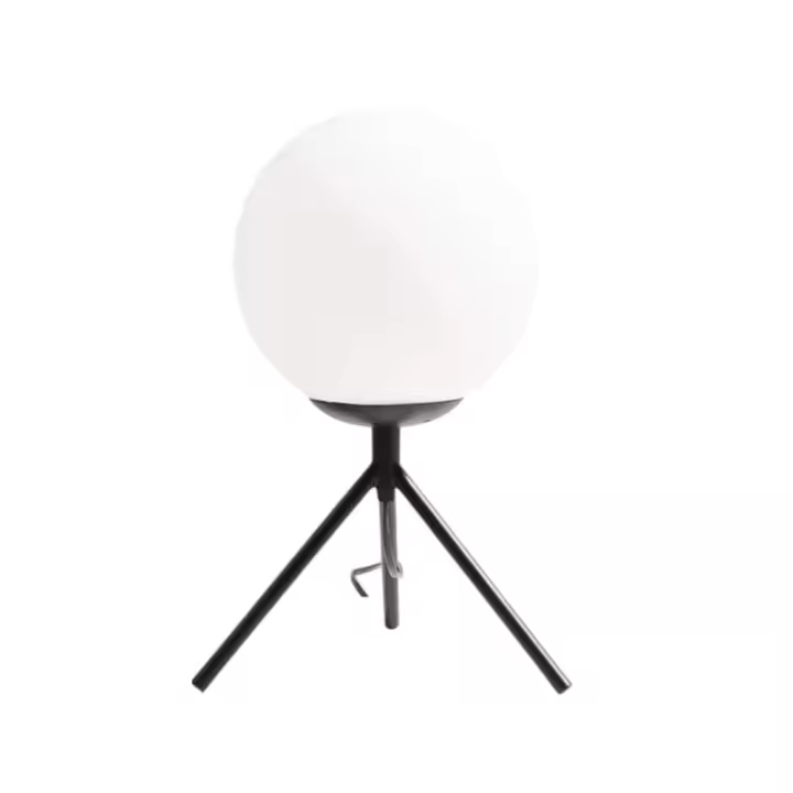 COSHANO Lámpara de mesa Trípode de acero esmaltado Luz de escritorio, pantalla de cristal blanco Luz de lectura Luces de noche - 1