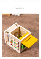 Caja De Monedas De Madera Montessori Para Niños Juguete Sensorial De Doble Cajón De Formas Y Colores Regalo Para Bebés Educativo Y Divertido - details 31